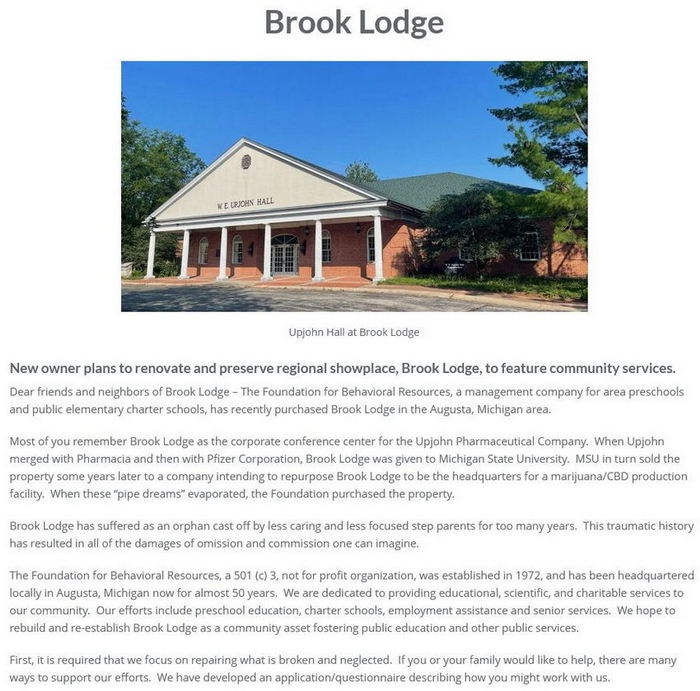 Brook Lodge - Brook Lodge Article